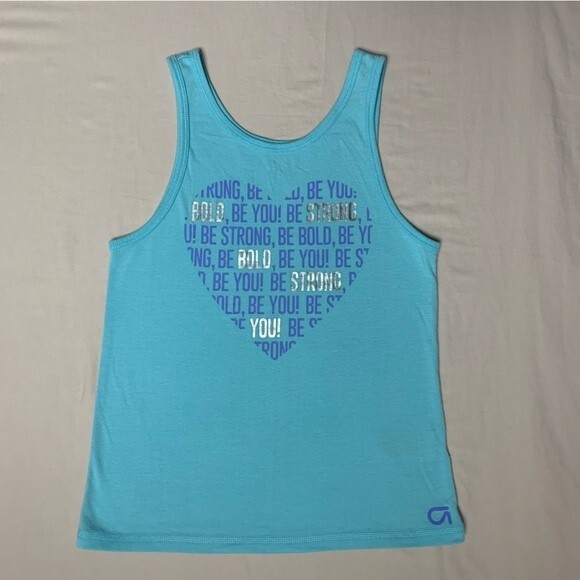 GAP Be You Heart Tank Top Turquoise Blue Girls M Spring Summer Lightweight Shirt - Picture 1 of 5